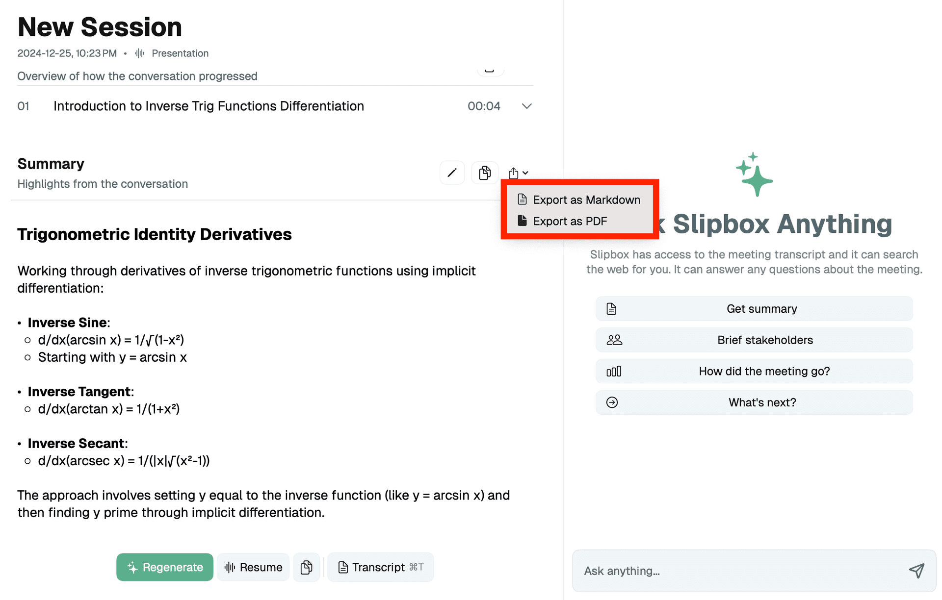 Download as PDF feature