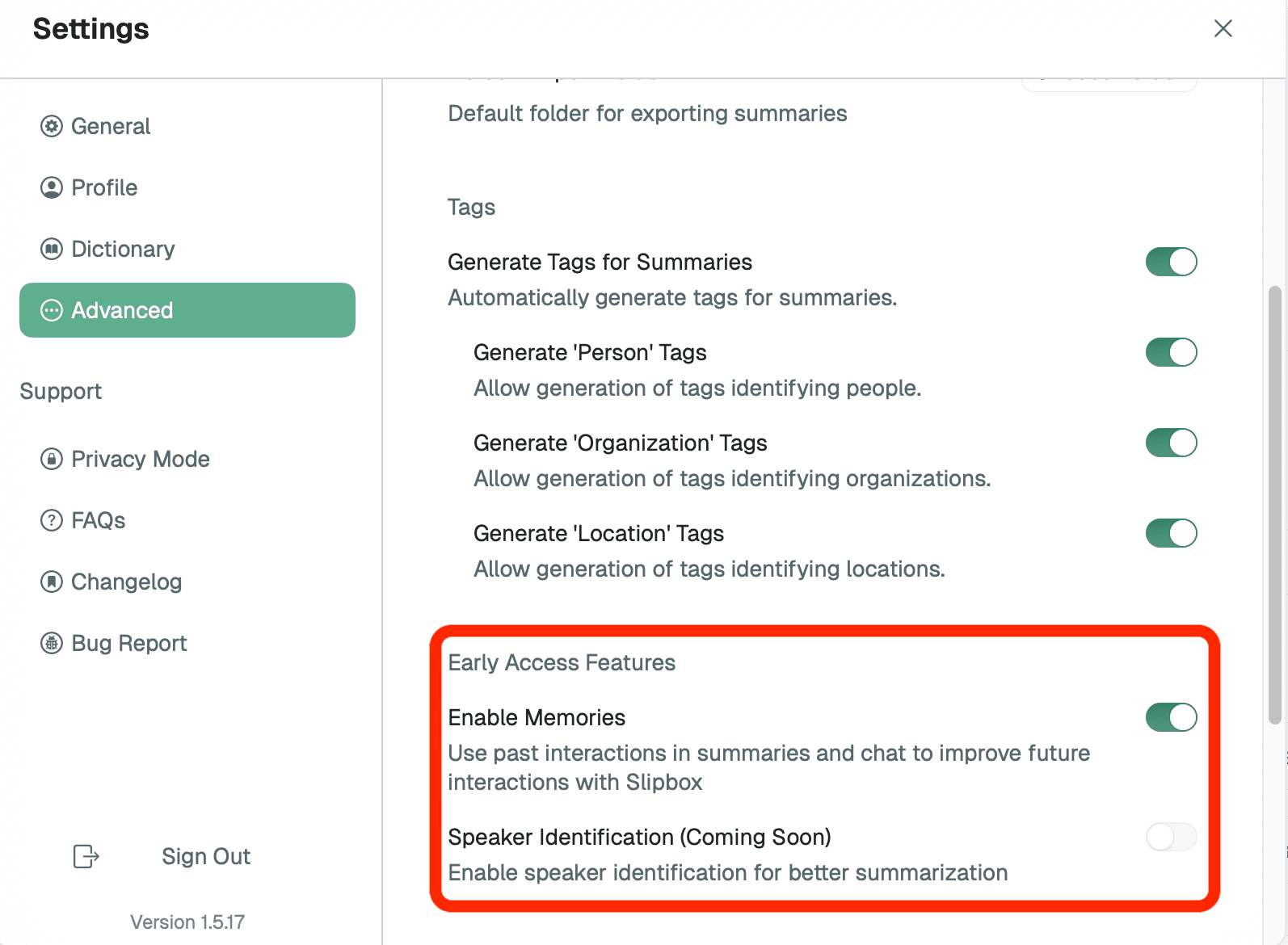Memorization Feature