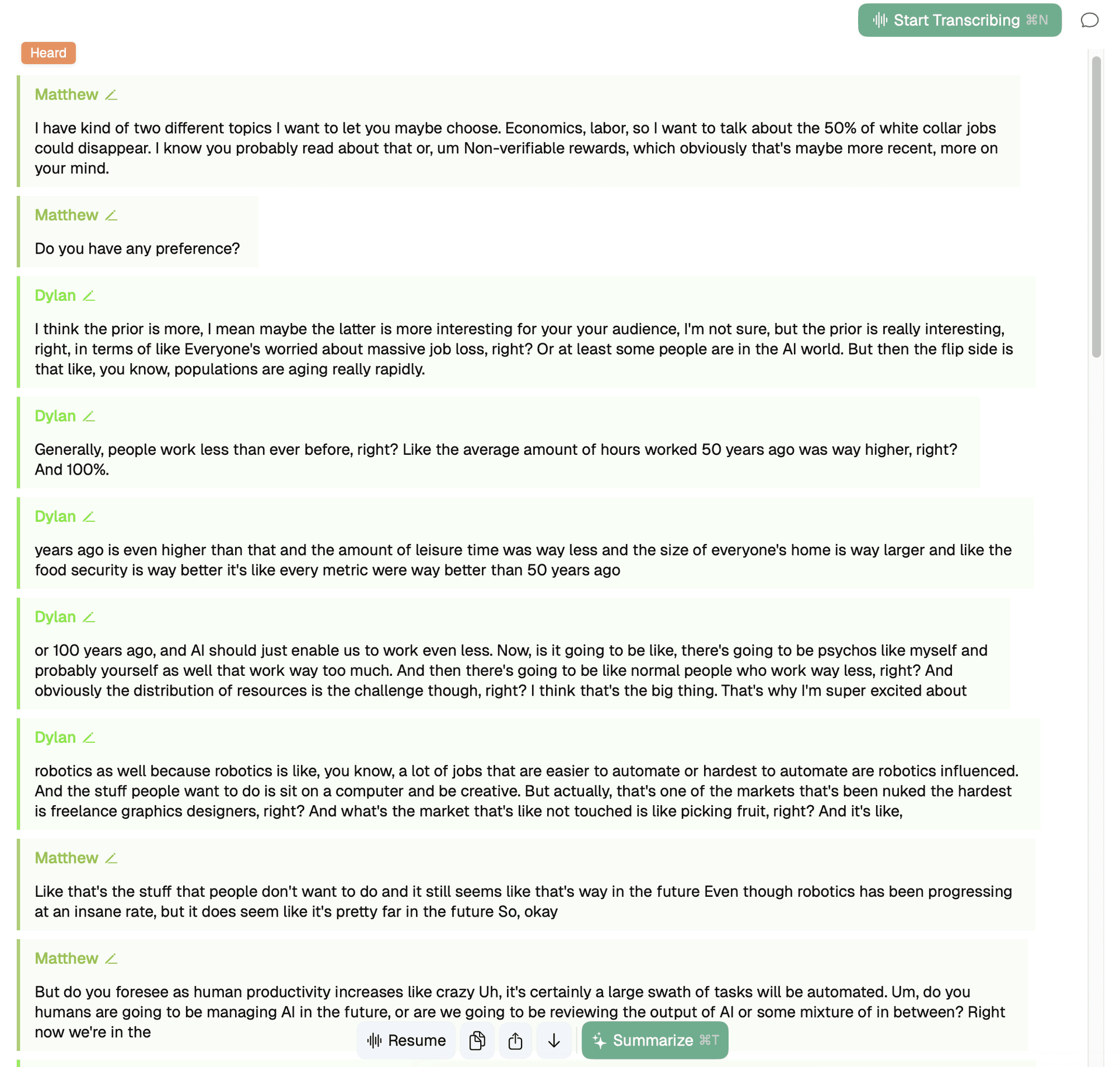 Speaker identification while transcribing
