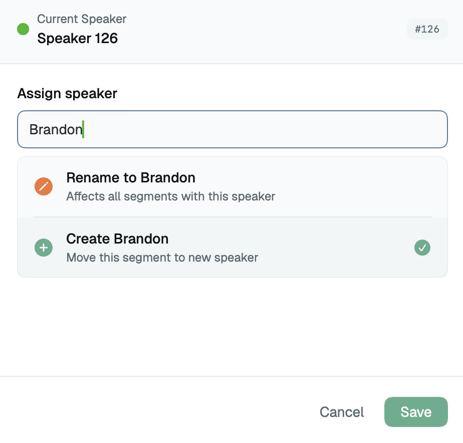 Reassigning speaker IDs