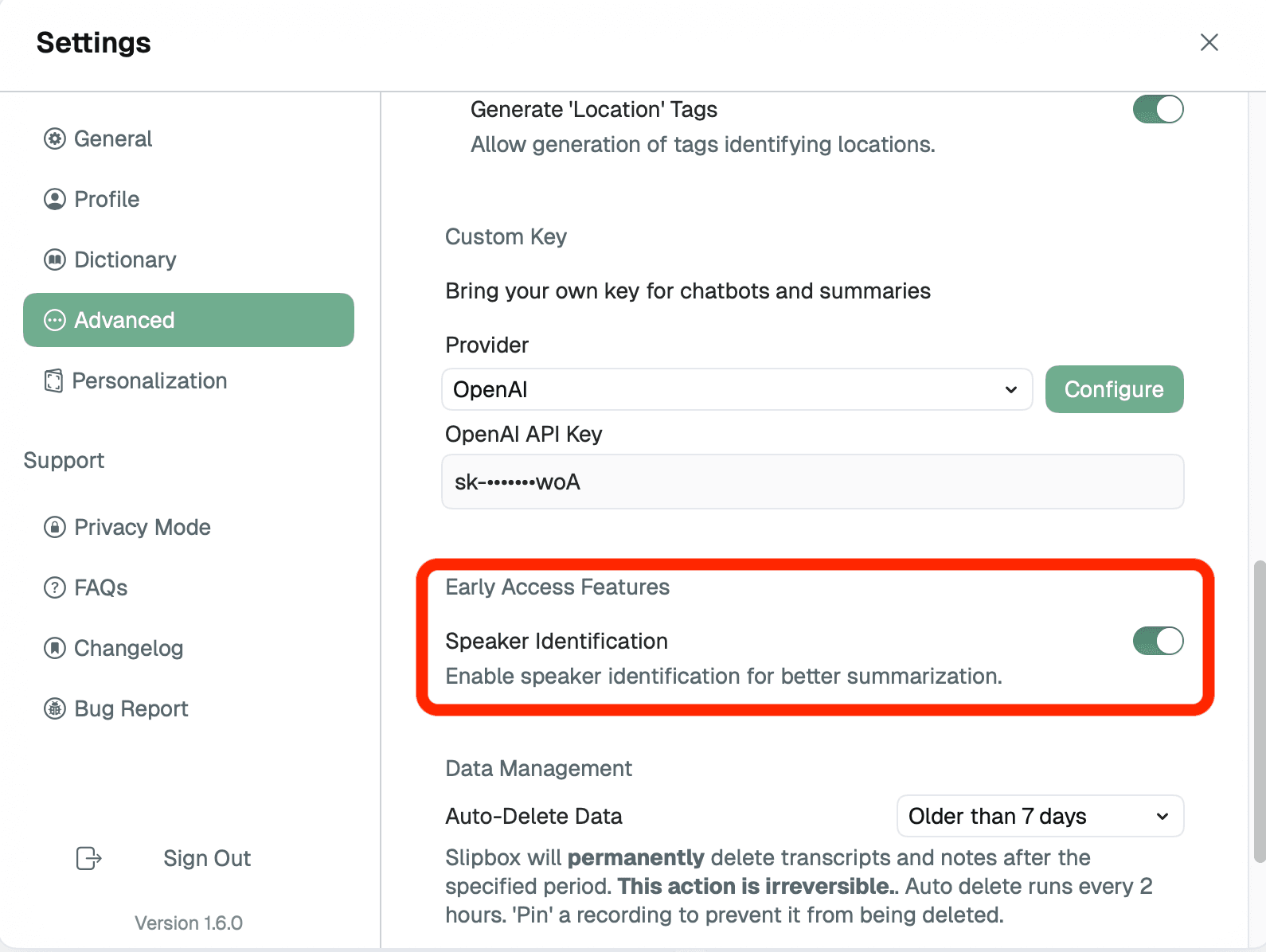 How to enable Speaker Identification